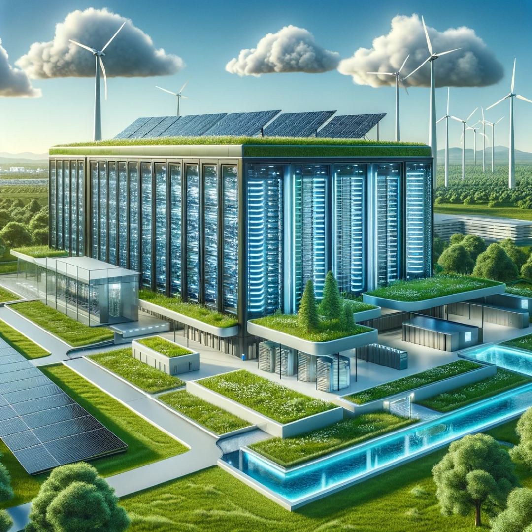 Sustainability metrics displayed for a data center's energy usage