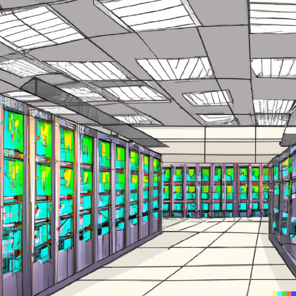 Technician using AI tools for predictive maintenance in a data center
