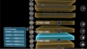 Augmented Reality overlay displaying real-time cable management data in a data center