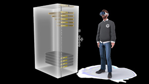 Digital twin of a data center visualizing equipment and capacity usage