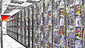 IT professional using a dashboard to reduce risks from human error in data center management.